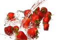 Water splash and strawberry Royalty Free Stock Photo