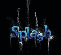 Water splash text Royalty Free Stock Photo