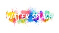WATER SPLASH Text with Vivid Watercolor Effect, vector design Generative AI Royalty Free Stock Photo