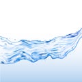 Water splash transparent illustration. Vector blue aqua liquid background. Drink clean and fresh water