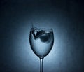 Water Splash in Vine Glass Royalty Free Stock Photo