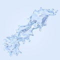 Water splash with water droplets isolated. 3D illustration