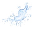 Water splash on white background, realistic vector illustration