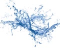 Water splash on white background with ripple and reflection. - Image Royalty Free Stock Photo
