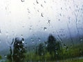 Water splash on windows glasses after rain Royalty Free Stock Photo
