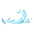 Water splashes collection blue waves wavy symbols