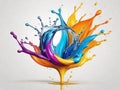 Water Splashes Painting a Canvas of Colors. Royalty Free Stock Photo