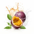 Vibrant Passion Fruit Rendering With Water Pouring Over It