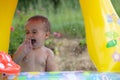 Water splashes by toddler Royalty Free Stock Photo