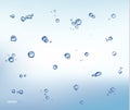 Water splashing above white background, water wave with bubbles, Royalty Free Stock Photo