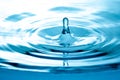 Water splashing droplets with ripples Royalty Free Stock Photo
