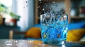 The Water Splashing Glass.AI generated image Royalty Free Stock Photo
