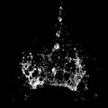 Water splashing isolated on a black background Royalty Free Stock Photo