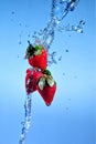 Water Splashing Strawberry Royalty Free Stock Photo