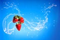Water Splashing Strawberry Royalty Free Stock Photo