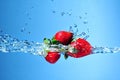 Water Splashing Strawberry Royalty Free Stock Photo