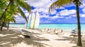 Paradise tropical beach scenery. Mauritius island Royalty Free Stock Photo