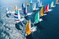 Water sport boating blue sailing competition sea regatta sailboat race yacht nautical wind Royalty Free Stock Photo