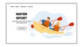 Water Sport Extremal Kayaking Competition Vector