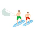 Water sport icon, isometric style