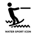 Water Sport icon vector isolated on white background, logo concept of Water Sport sign on transparent background, black filled Royalty Free Stock Photo