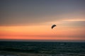 Water sport kitesurfer by the sea