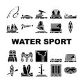 Water Sports Active Occupation Icons Set Vector Royalty Free Stock Photo