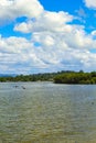 Water sports on calm Loch Lomond lake in Scotland, 21, July, 2016 Royalty Free Stock Photo