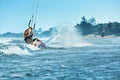 Water Sports. Kiteboarding, Kitesurfing. Surfer Surfing Waves. A Royalty Free Stock Photo