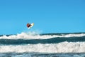 Water Sports. Kiteboarding, Kitesurfing. Surfer Surfing Waves. A Royalty Free Stock Photo