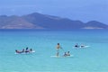 Water sports in Smuggler`s Cove beach in Tortola, BVI, Caribbean