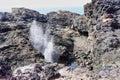 Water Blown up Through Kiama Blowhole, NSW, Australia Royalty Free Stock Photo