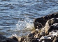 Water spray on rocks Royalty Free Stock Photo