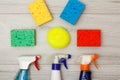 Water sprayers and color synthetic sponges for cleaning