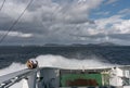 Water spraying on the car deck when the waves hits the ferry, Mortavika - ArsvÃÂ¥gen Norway Royalty Free Stock Photo