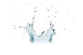 Water spreading isolated on the white background with Clipping Path