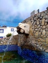 a water spring in the shape of a dragon\'s head, built in memory of the fallen Portuguese