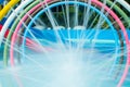 Water springle splash colorful ring tunnel Royalty Free Stock Photo