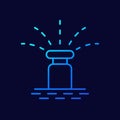 water sprinkler and irrigation line vector icon