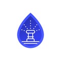 water sprinkler, irrigation system line icon