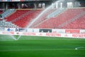 Water sprinkler is watering the football field