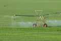 Water sprinklers of an irrigation system Royalty Free Stock Photo