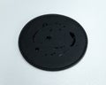 Water stain on black beverage coasters. Blank leather coasters for your design Royalty Free Stock Photo