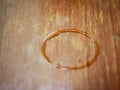 Water stains on the wooden table