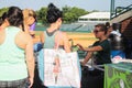 Water station at yoga event at Joseph P. Riley, Jr. Stadium