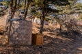 Water storage tank in wooded park Royalty Free Stock Photo