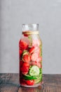 Water with Strawberry, Cucumber and Thyme. Royalty Free Stock Photo