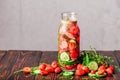 Water with Strawberry, Cucumber and Thyme. Royalty Free Stock Photo