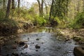 A water stream at Historic Yates Mill Park Royalty Free Stock Photo