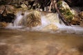 Water stream with small waterfalls in the river. Slovakia Royalty Free Stock Photo